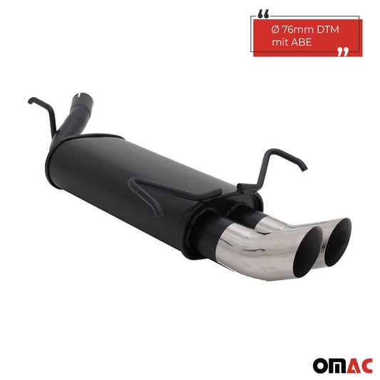 Novus Sportauspuff für Opel Corsa C 2x76mm DTM Endschalldämpfer mit ABE