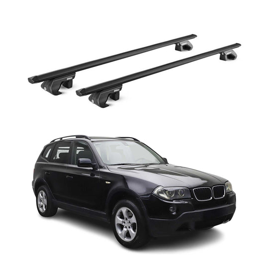 Dachträger Grundtäger für BMW X3 E83 2004-2010 5 tür 90kg Alu Schwarz 2 tlg ABE