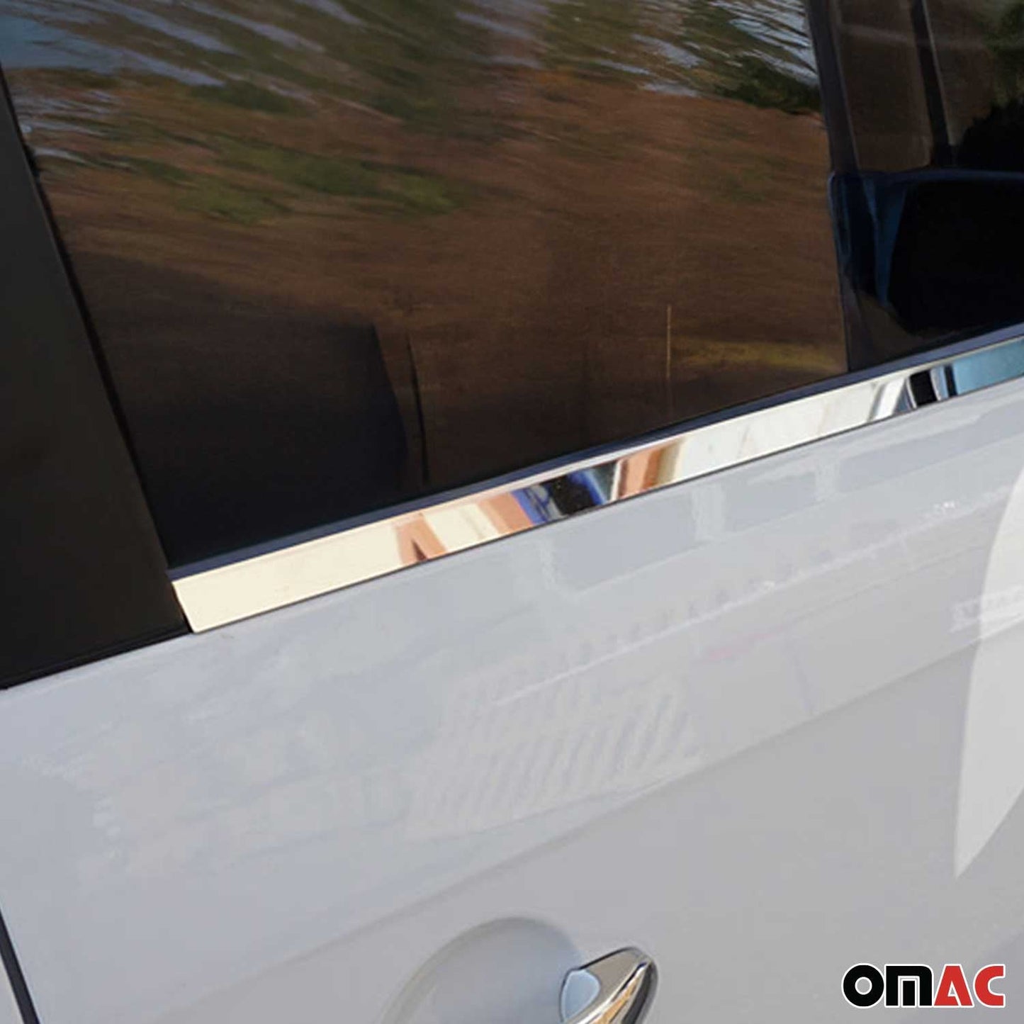 Benzi decorative pentru geamuri pentru VW Caddy 2015-2020, oțel inoxidabil cromat, set 2 piese