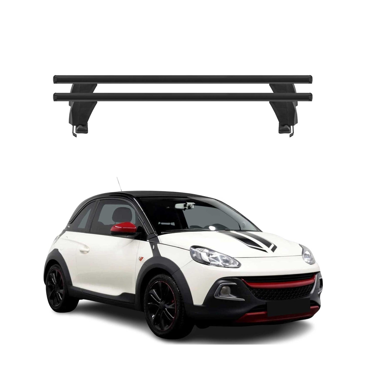 Menabo Dachträger Grundtäger für Opel Adam 2012-2019 50kg Alu Schwarz 2 tlg