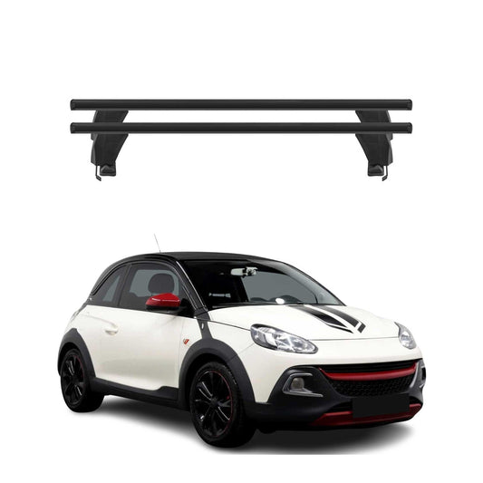 Menabo Dachträger Grundtäger für Opel Adam 2012-2019 50kg Alu Schwarz 2 tlg