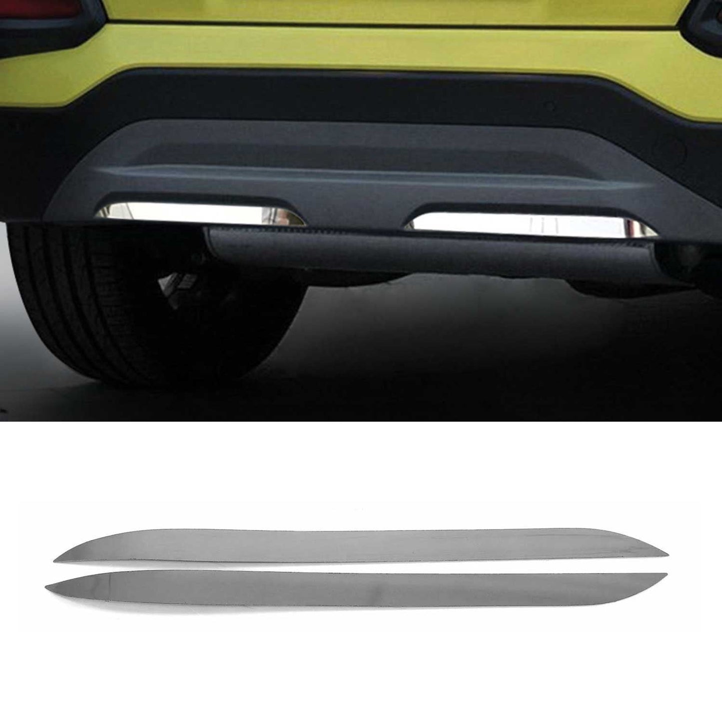 Stoßstangen Diffusor Auspuffrahmen für Hyundai Kona 2017-2020 Edelstahl Silber