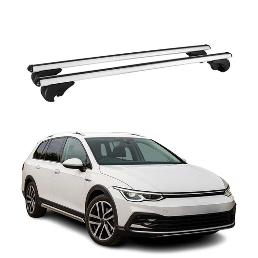 Dachträger Grundtäger für VW Golf Alltrack 2021-2025 75kg Aluminium Silber 2 tlg