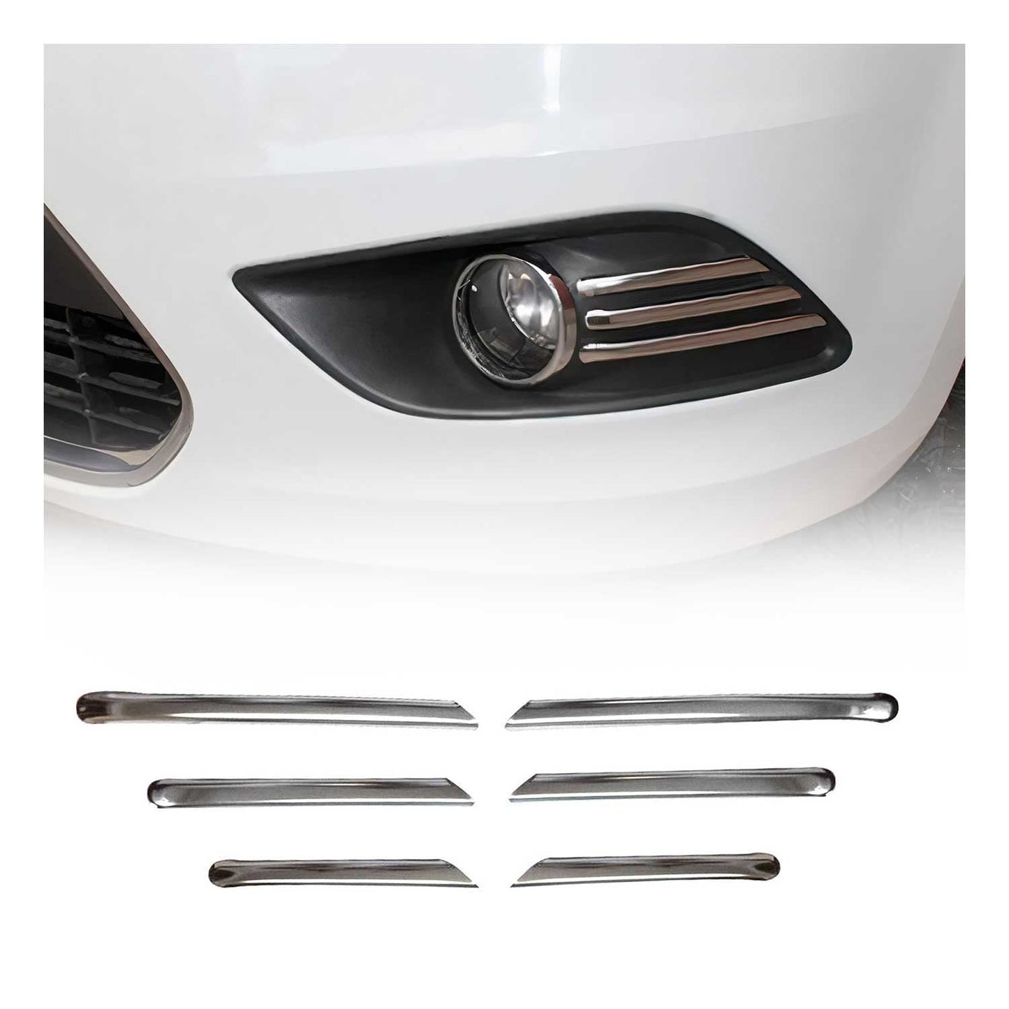 Nebelscheinwerfer Leiste für Ford Focus 2008-2011 Edelstahl Chrom 6tlg