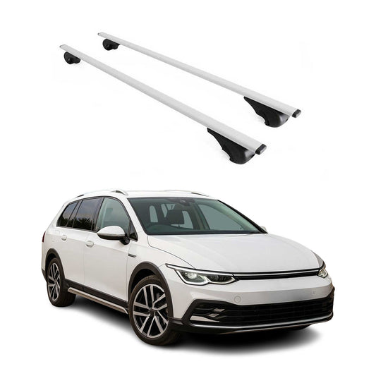 Dachträger Grundtäger für VW Golf Alltrack 2021-2025 75kg Metall Silber 2 tlg