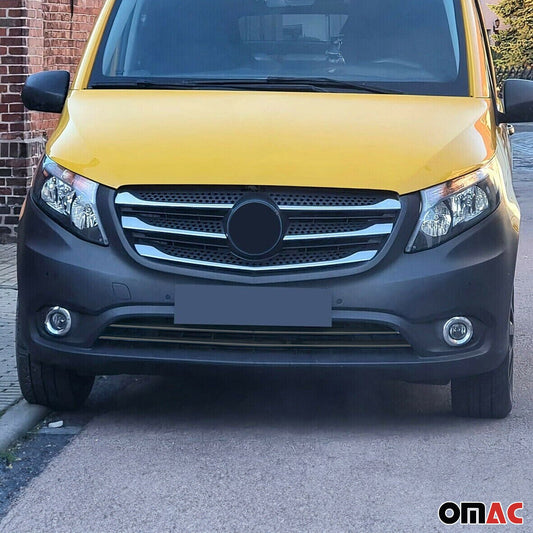 Benzi decorative grilă auto pentru Mercedes Vito 2014-2025, oțel inoxidabil, culoare închisă, 2x