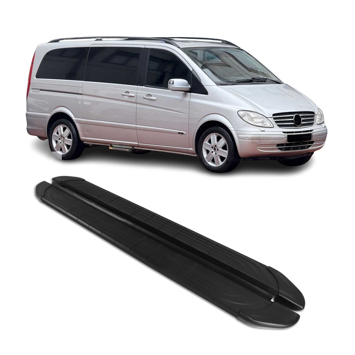 Trittbretter Seitenschweller für Mercedes Viano W639 2003-2014 L1/L2 Schwarz