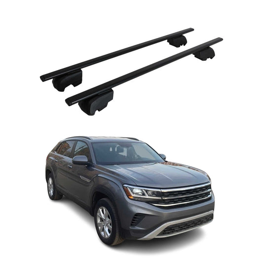 Portbagaj de plafon pentru VW Atlas Cross Sport 2019-2025 75kg, negru metalic, 2x