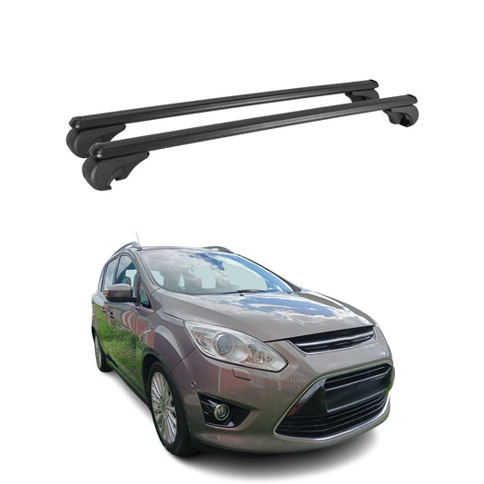 Dachträger für Ford Grand C-Max 2010-2024 Gepäckträger Grundträger Alu Schwarz