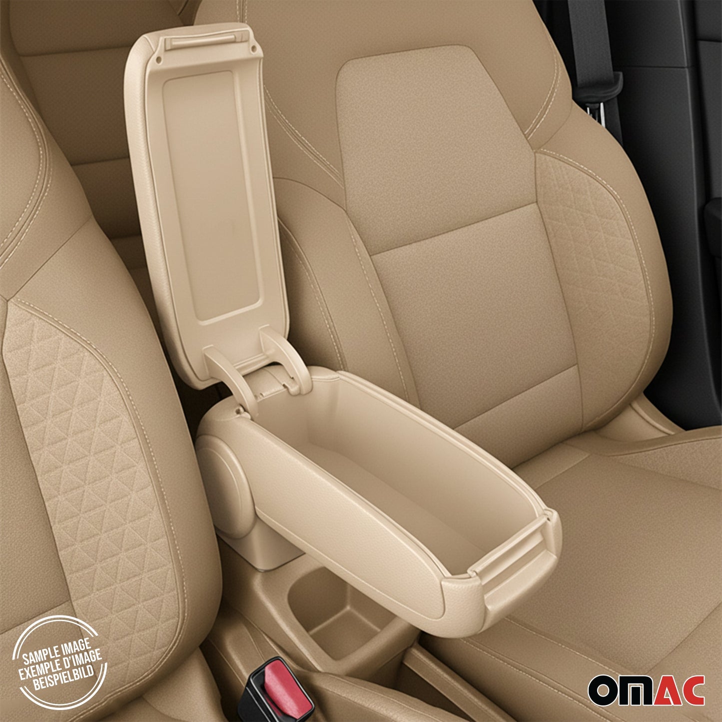 Mittelarmlehne Armlehne Mittelkonsole für Renault Clio 2012-2019 PU-Leder Beige