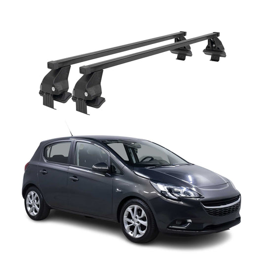 Menabo Dachträger Grundtäger für Opel Corsa E 2014-2019 50kg Stahl Schwarz 2 tlg