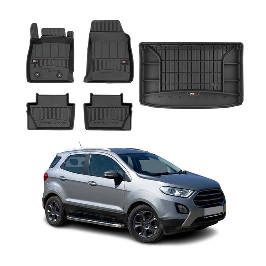OMAC Fußmatten & Kofferraumwanne Set für Ford Ecosport 2017-2024 Obere Gummi 5x