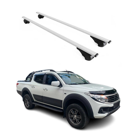 Portbagaj de plafon pentru Fiat Fullback 2016-2019 75kg metal argintiu 2 buc