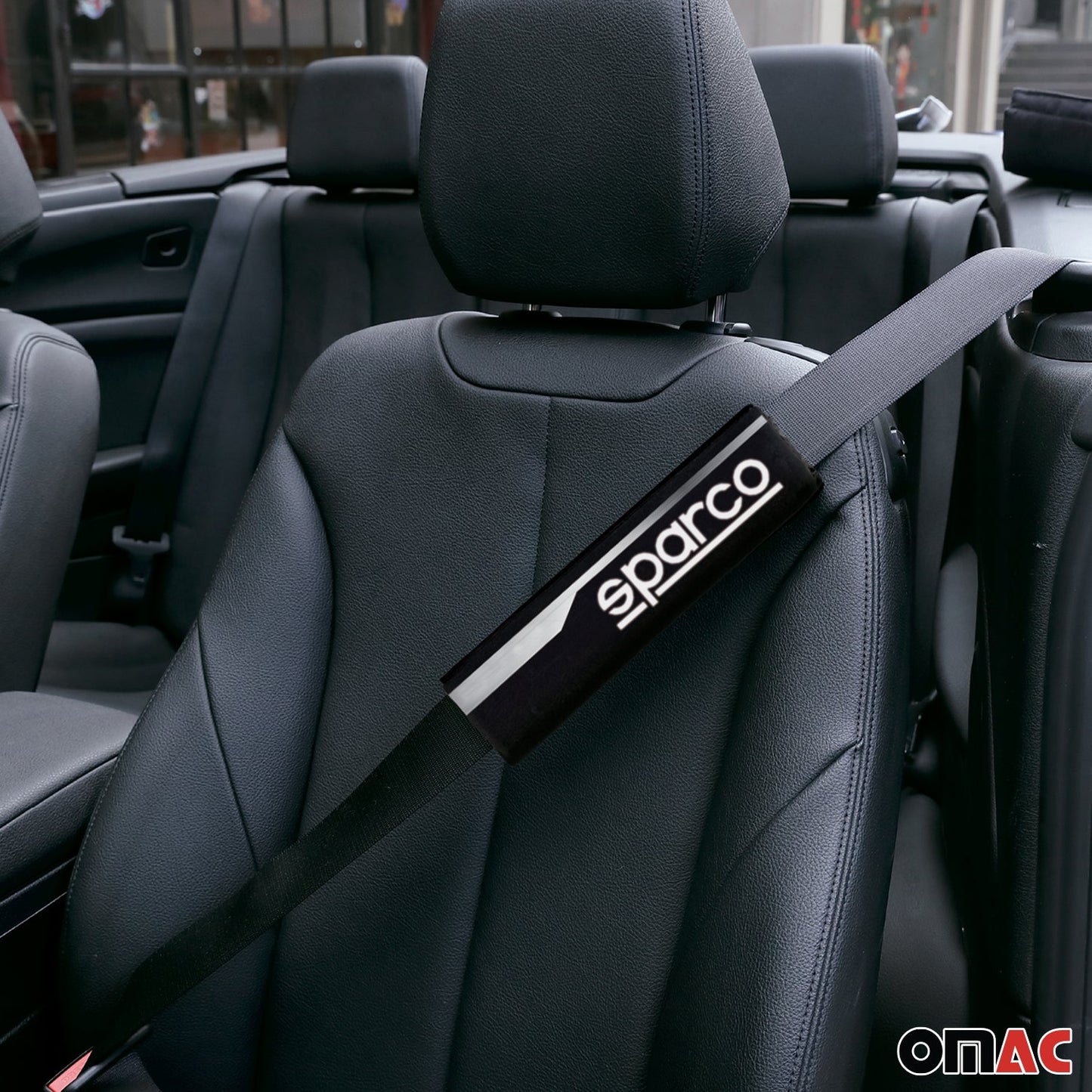 SPARCO Gurtschoner Gurtpolster Sicherheitsgurt Gurtschutz Polster Grau 2x