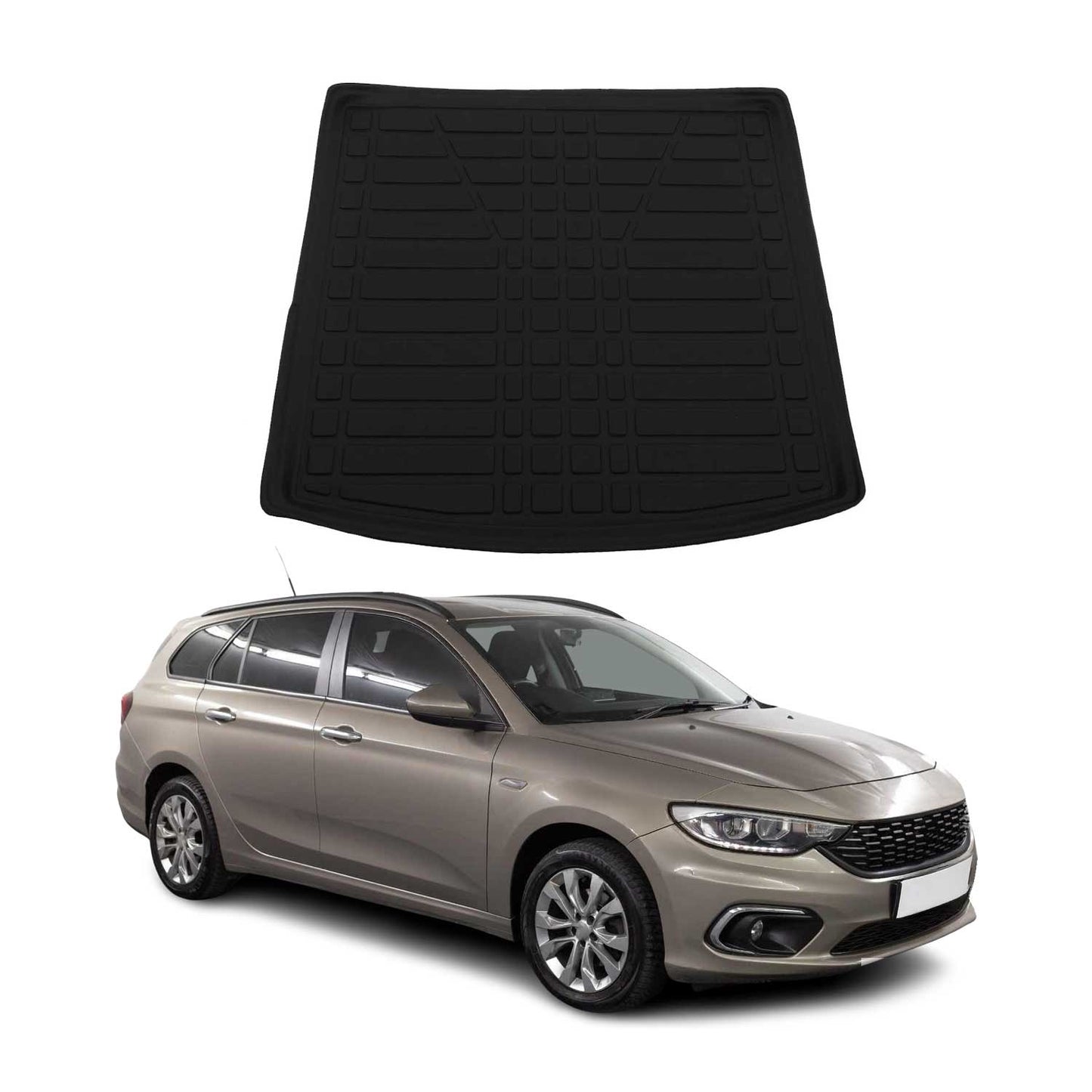 Kofferraumwanne Laderaumwanne für Fiat Tipo 2016-2025 Kombi Gummi TPE Schwarz