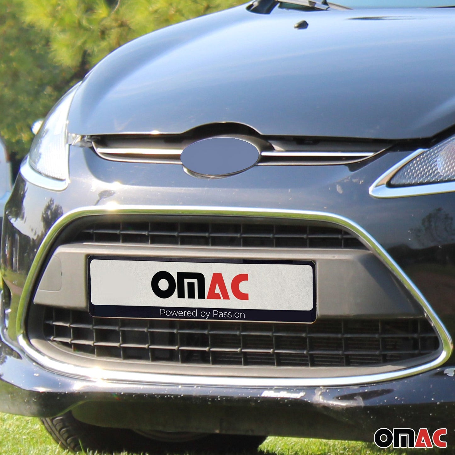 Benzi decorative grilă auto pentru Ford Fiesta 2008-2019, oțel inoxidabil, argintiu, 2 bucăți