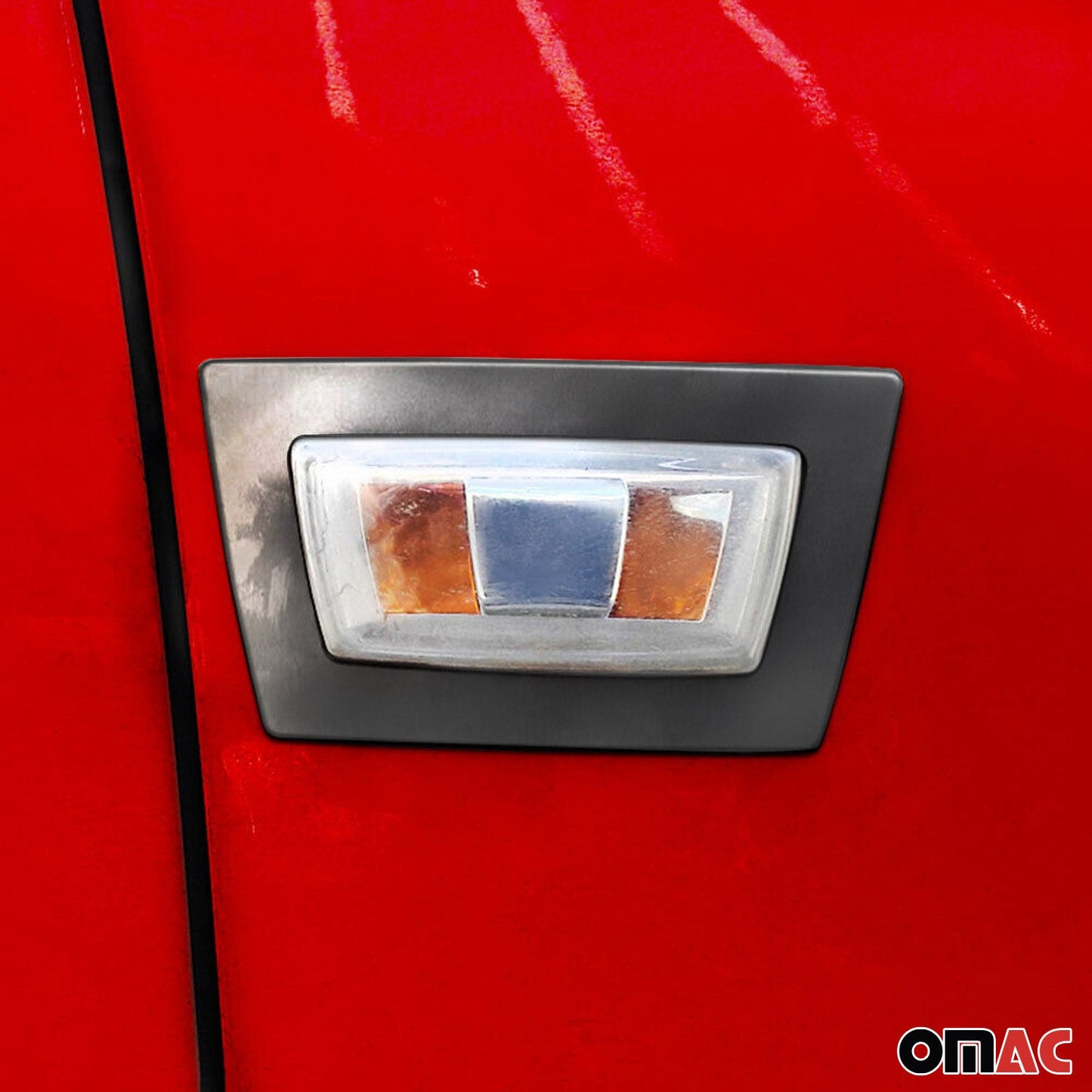 Blinkerrahmen Signalblende Seitenblinker für Opel Corsa 2014-2019 Chrom Dunkel