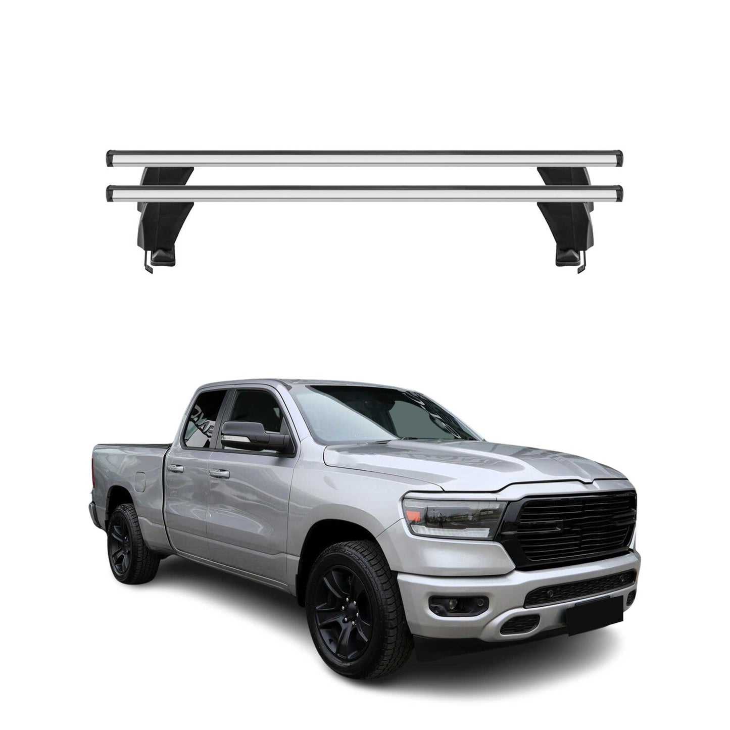 Menabo Dachträger Grundtäger für RAM 1500 2018-2025 50kg Aluminium Silber 2 tlg