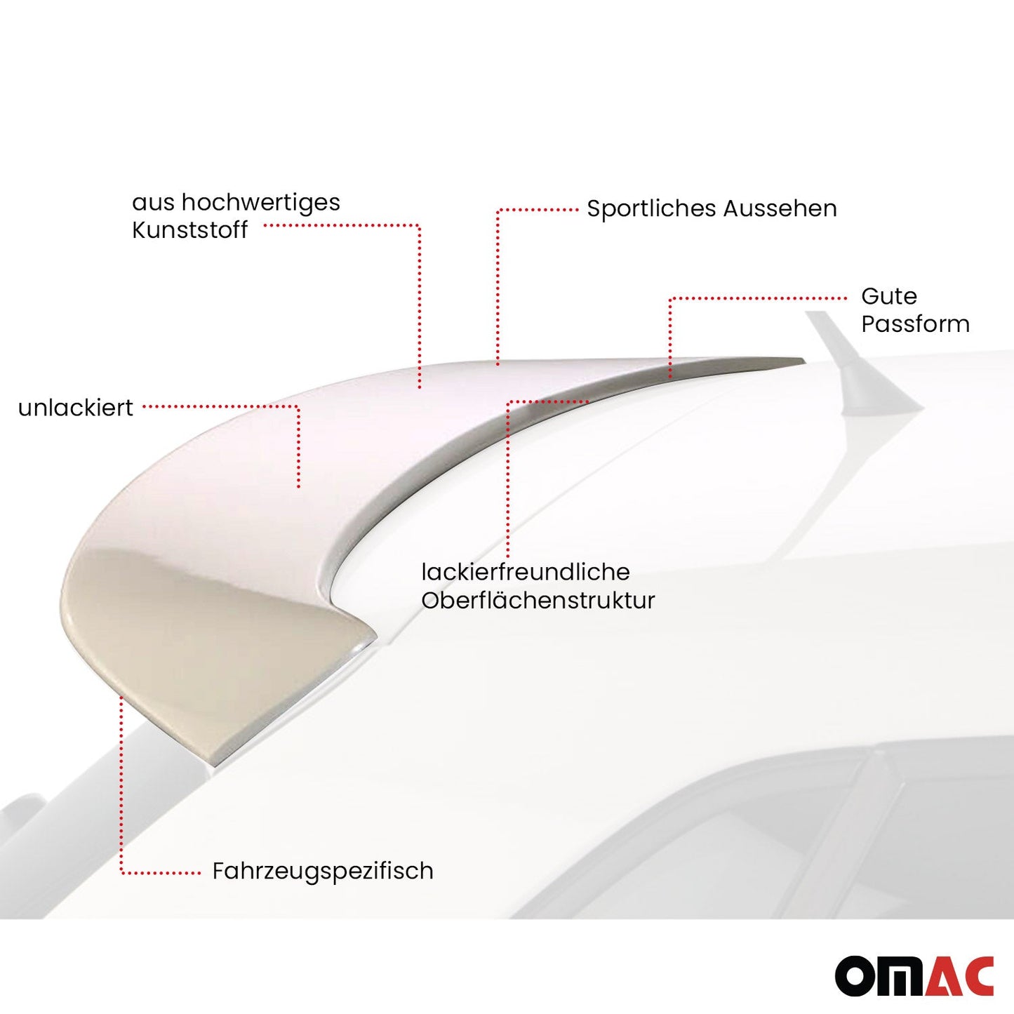 RDX Dachspoiler Spoiler für VW Polo 6R 3 5-türer 2009-2014