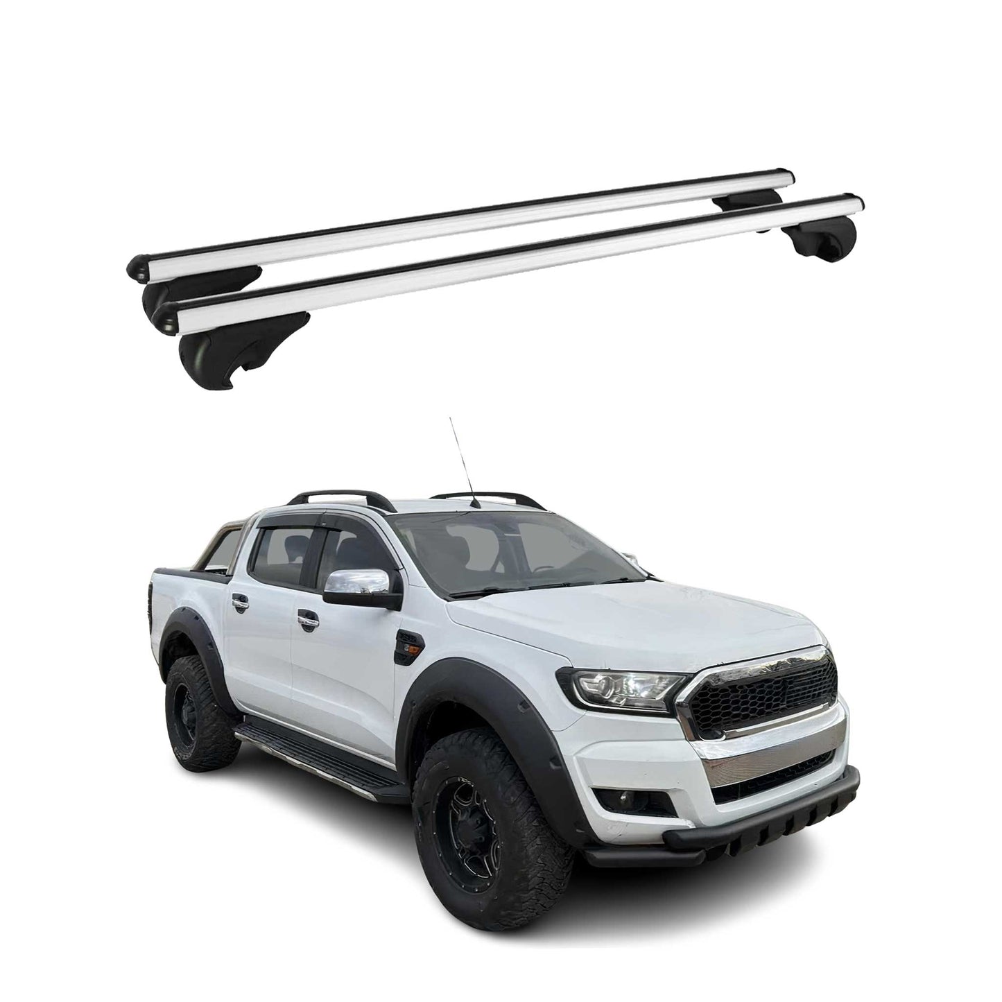 Dachträger Grundtäger für Ford Ranger 2011-2015 75kg Alu Silber 2 tlg