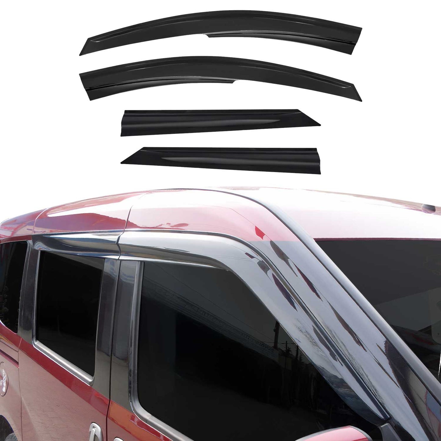 4x Deflectoare de vânt, deflectoare de ploaie pentru Dacia Logan MCV 2007-2013, acrilice, închise la culoare