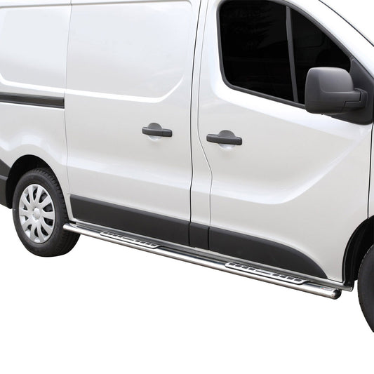 Edelstahl Seitenschweller Schwellerrohre für Opel Vivaro 2014-2018 Kurzer Silber