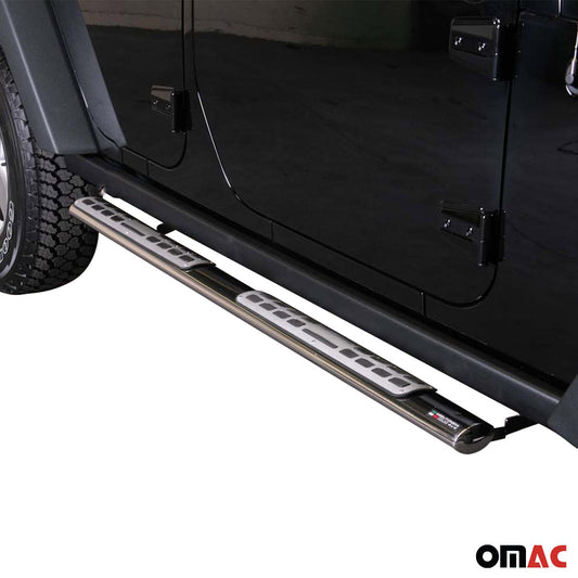 Edelstahl Seitenschweller Schwellerrohre für Jeep Wrangler 2011-2017 Silber