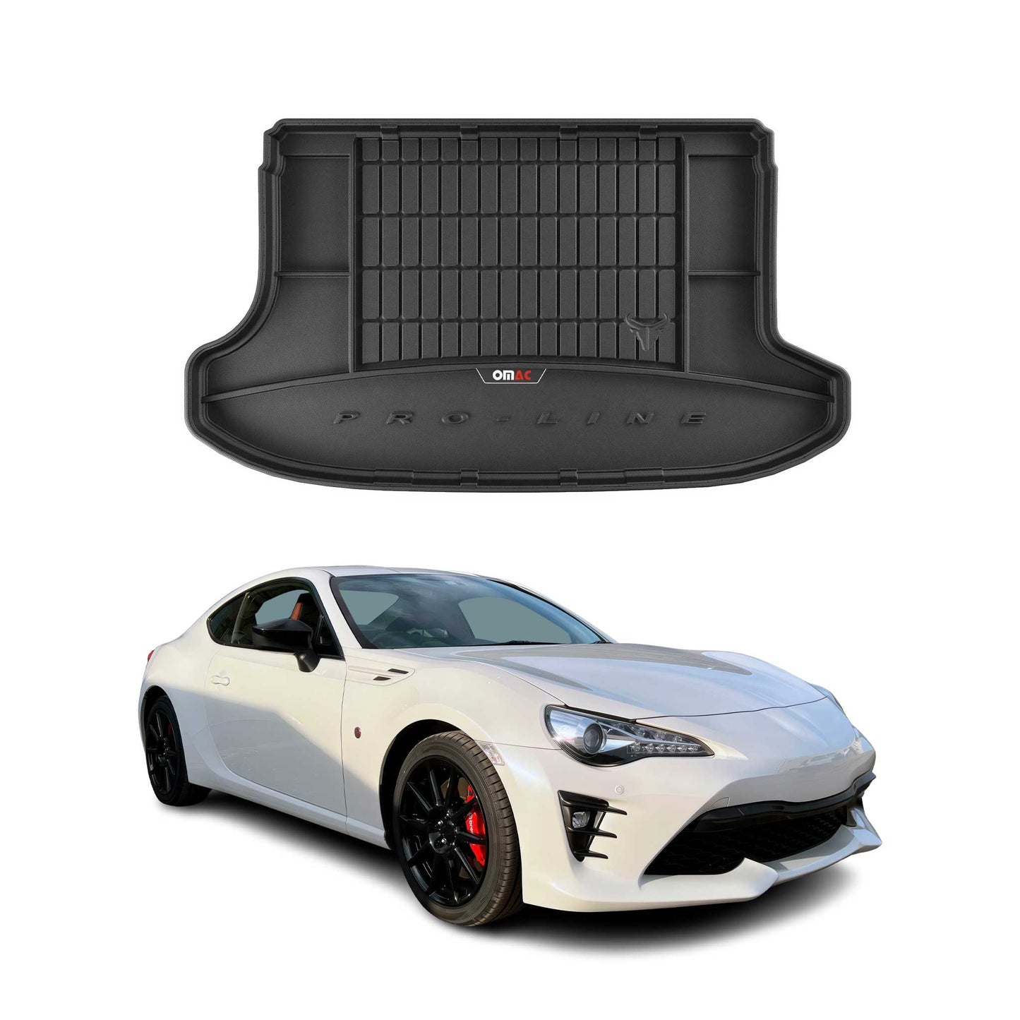OMAC Gummi Kofferraumwanne für Toyota GT86 2012-2020 TPE Laderaumwanne Schwarz