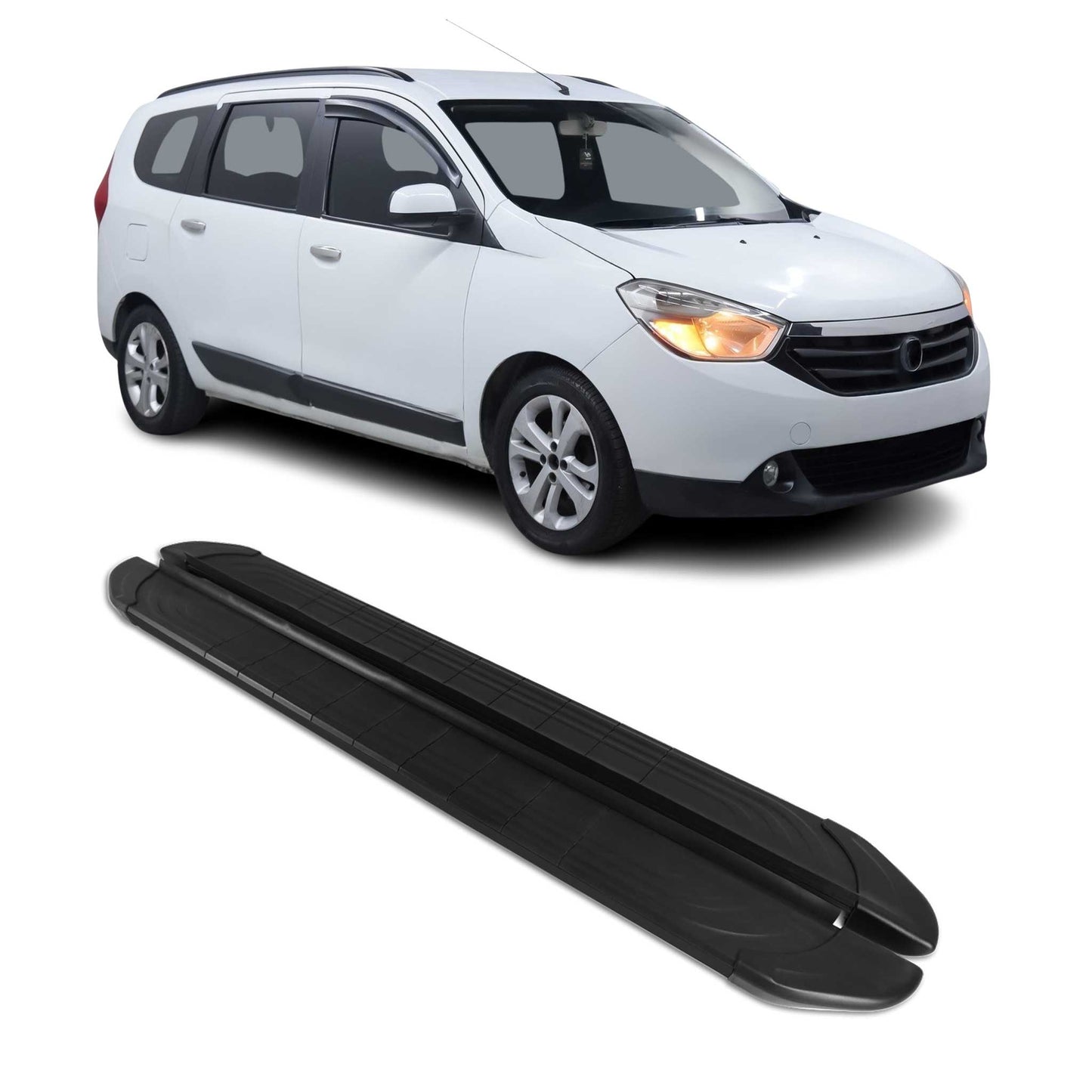 Trittbretter Seitenschweller für Dacia Lodgy 2012-2024 Aluminium Schwarz 2tlg