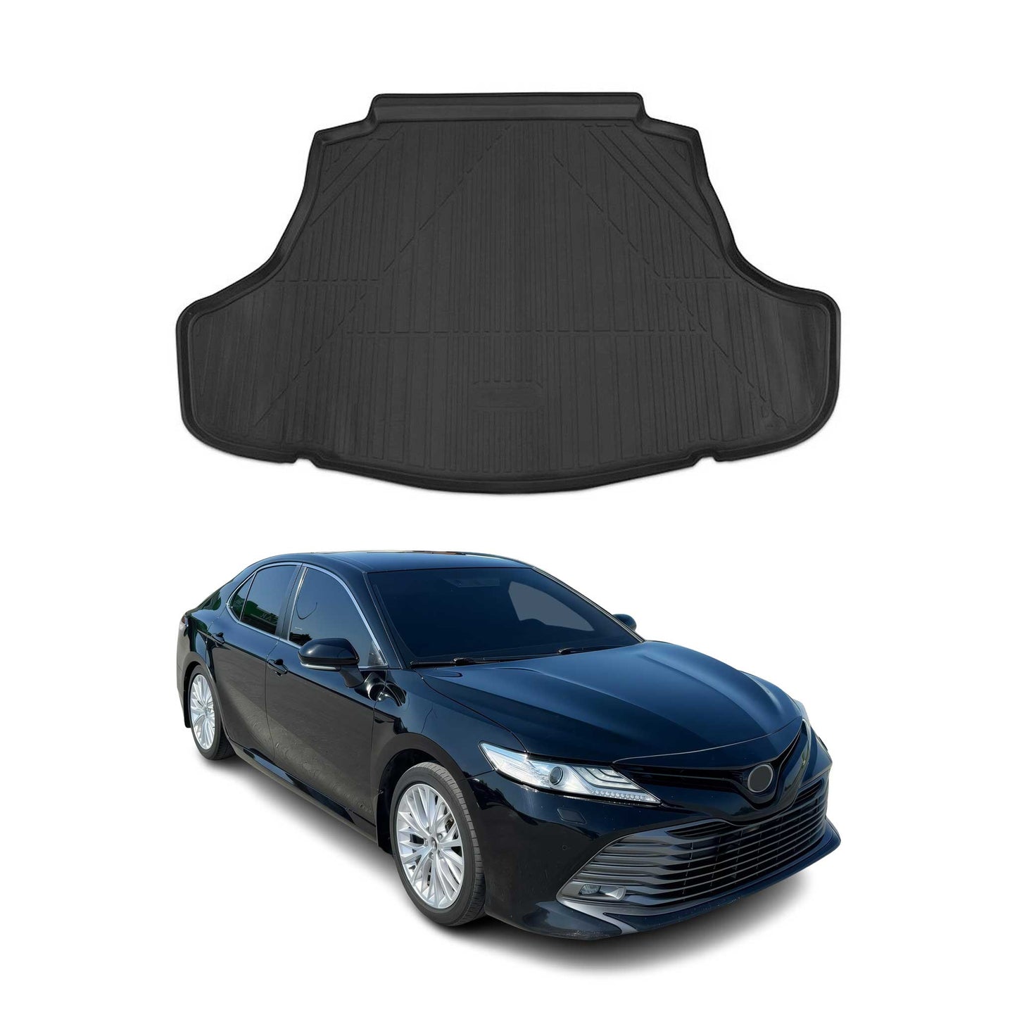 Kofferraummatte Kofferraumwanne für Toyota Camry 2018-2020 Gummi TPE Schwarz