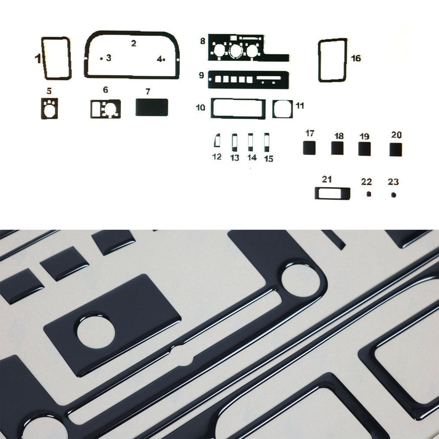 Innenraum Dekor Cockpit für Citroen Jumper 1994-2002 Piano Schwarz Optik 23tlg