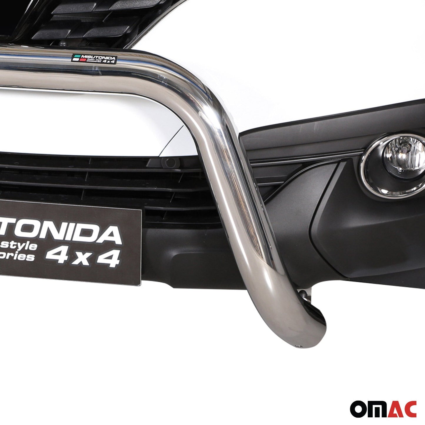 Bară de protecție/buton față pentru Renault Kadjar 2015-2018, ø76mm, oțel, argintiu