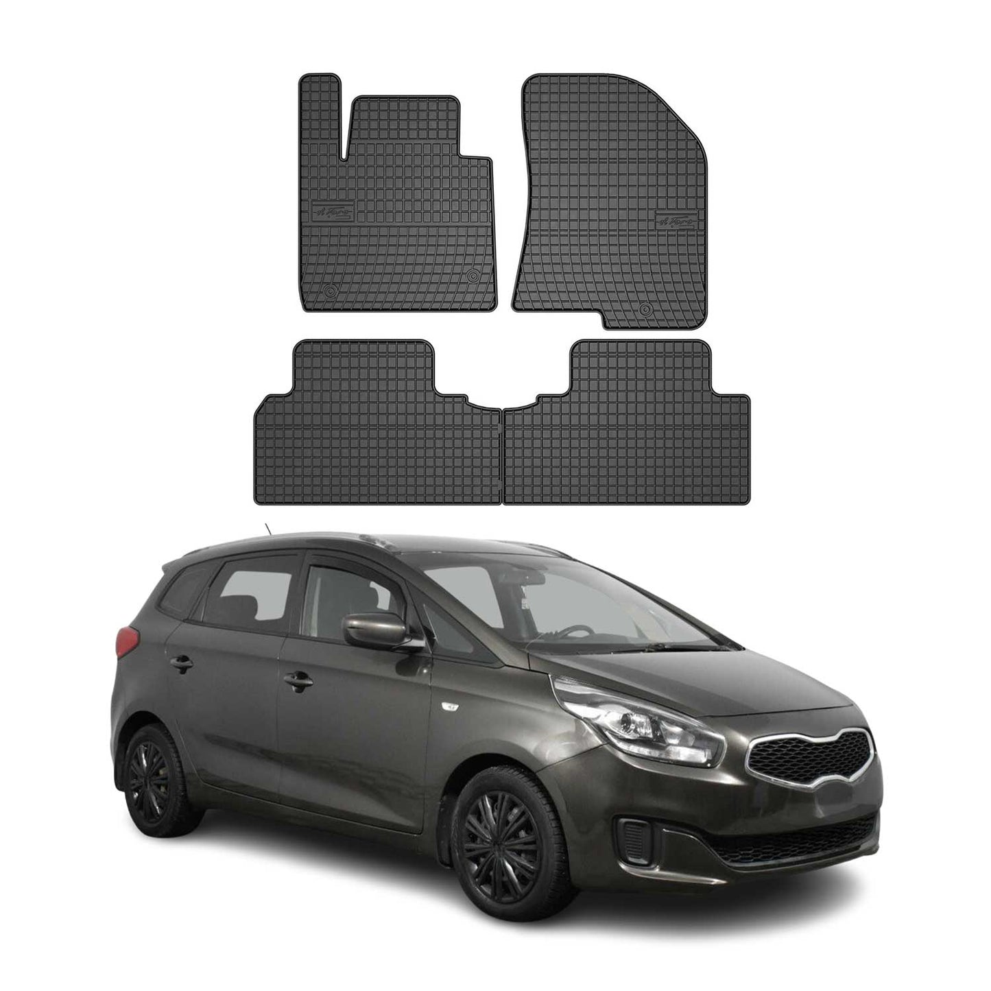 2013-2019 Kia Carens Fußmatten Gummi Schwarz 4 tlg