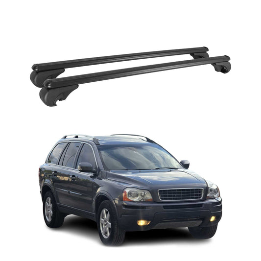 Portbagaj de plafon pentru Volvo XC90 mk1 2002-2014 75kg aluminiu negru 2 buc