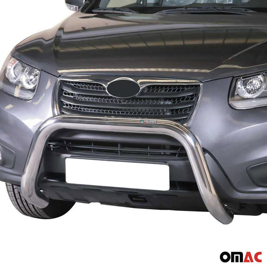 Frontbügel Frontschutzbügel für Hyundai Santa Fe 2009-2012 ø76mm Stahl Silber