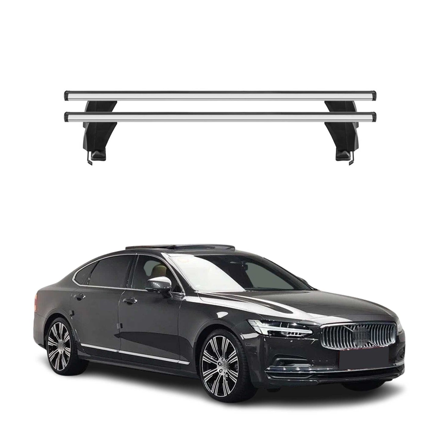 Menabo Dachträger Grundtäger für Volvo S90 2016-2025 50kg Aluminium Silber 2 tlg