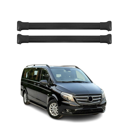 Portbagaj de plafon pentru Mercedes Vito W447 2014-2025 75kg aluminiu negru 2 buc