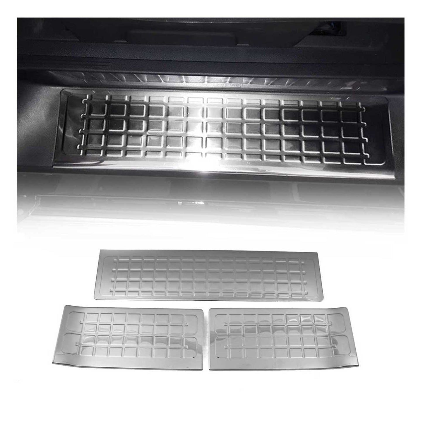 Ornamente prag uși pentru Citroen Jumpy 2016-2025, oțel inoxidabil, argintiu, set 3 piese