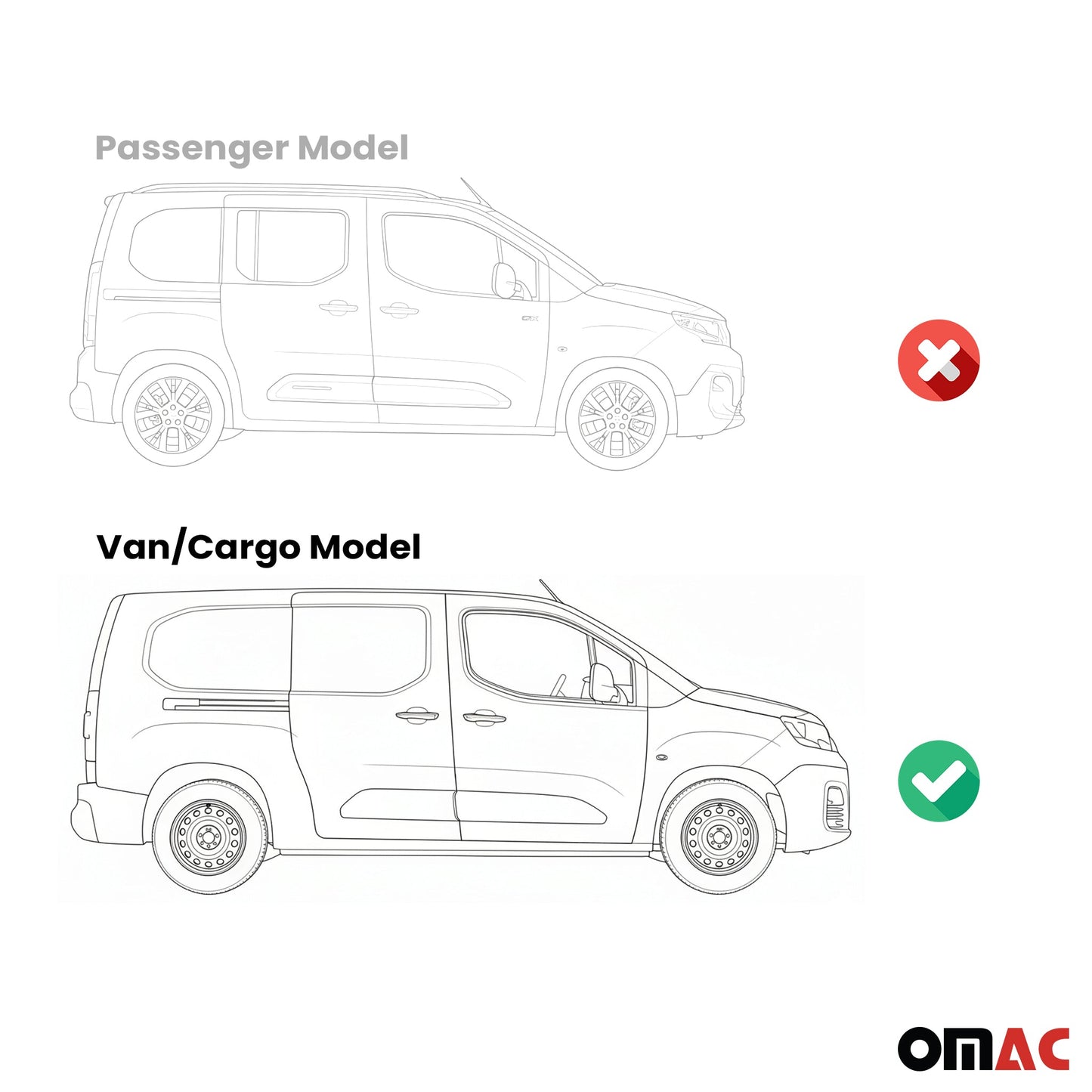 Trittbretter Seitenschweller für Fiat Doblo 2022-2025 Van L2 Alu Schwarz 2 tlg