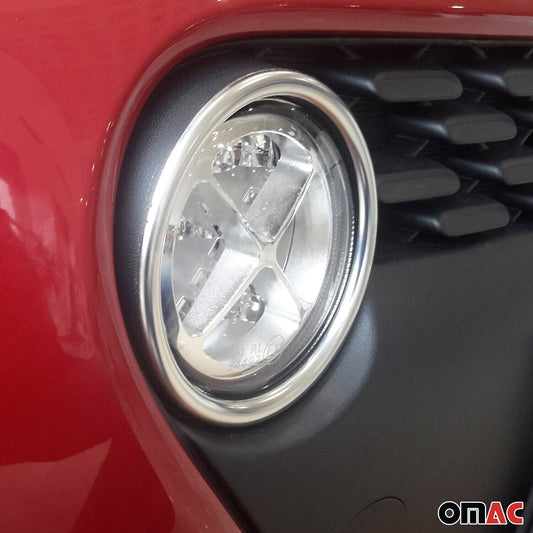 Tagfahrlicht Rahmen Schutz für Hyundai i10 2017-2019 Edelstahl Silber 2tlg