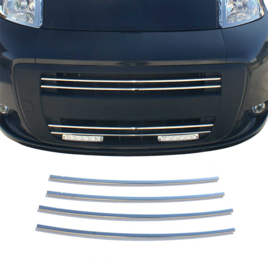 Benzi grilă radiator pentru Peugeot Bipper 2008-2024, crom-argintiu, 4x
