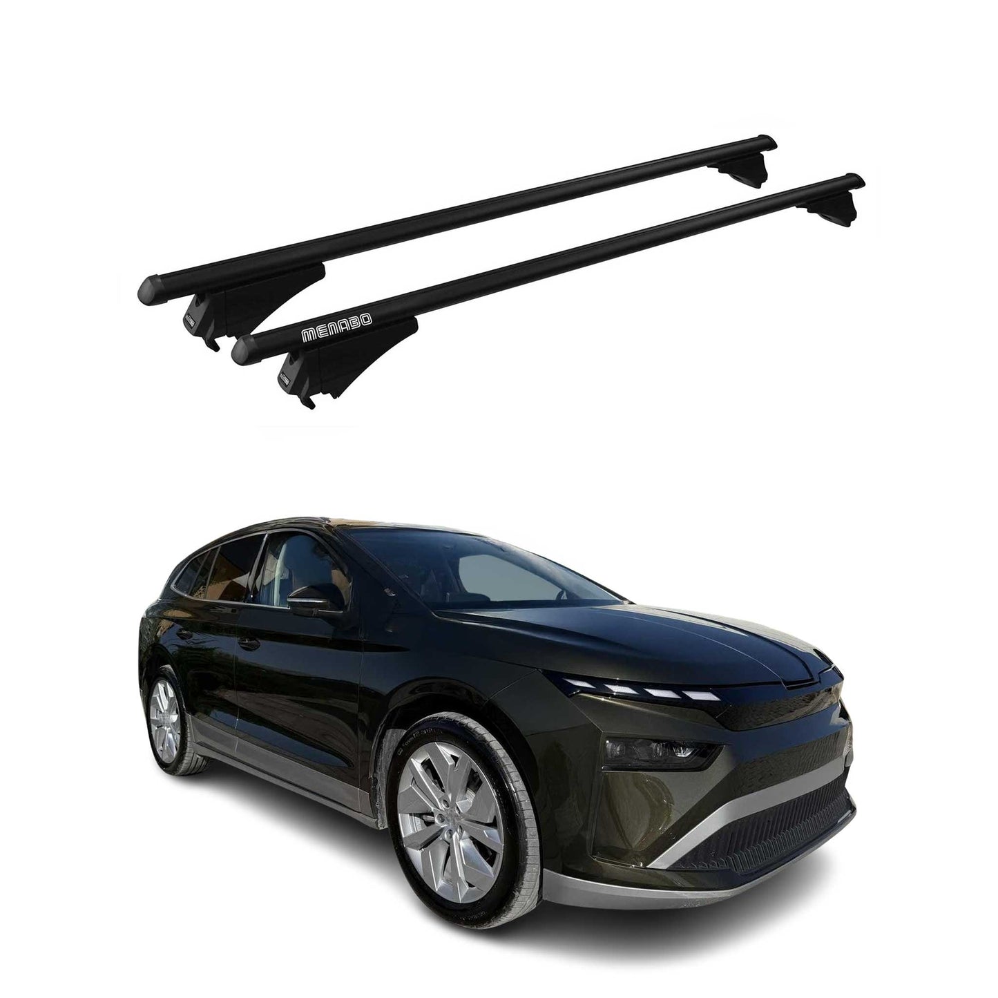 Bagażnik dachowy Menabo Base Carrier do Skody Enyaq 2020-2025 ABE Aluminium Czarny 2x