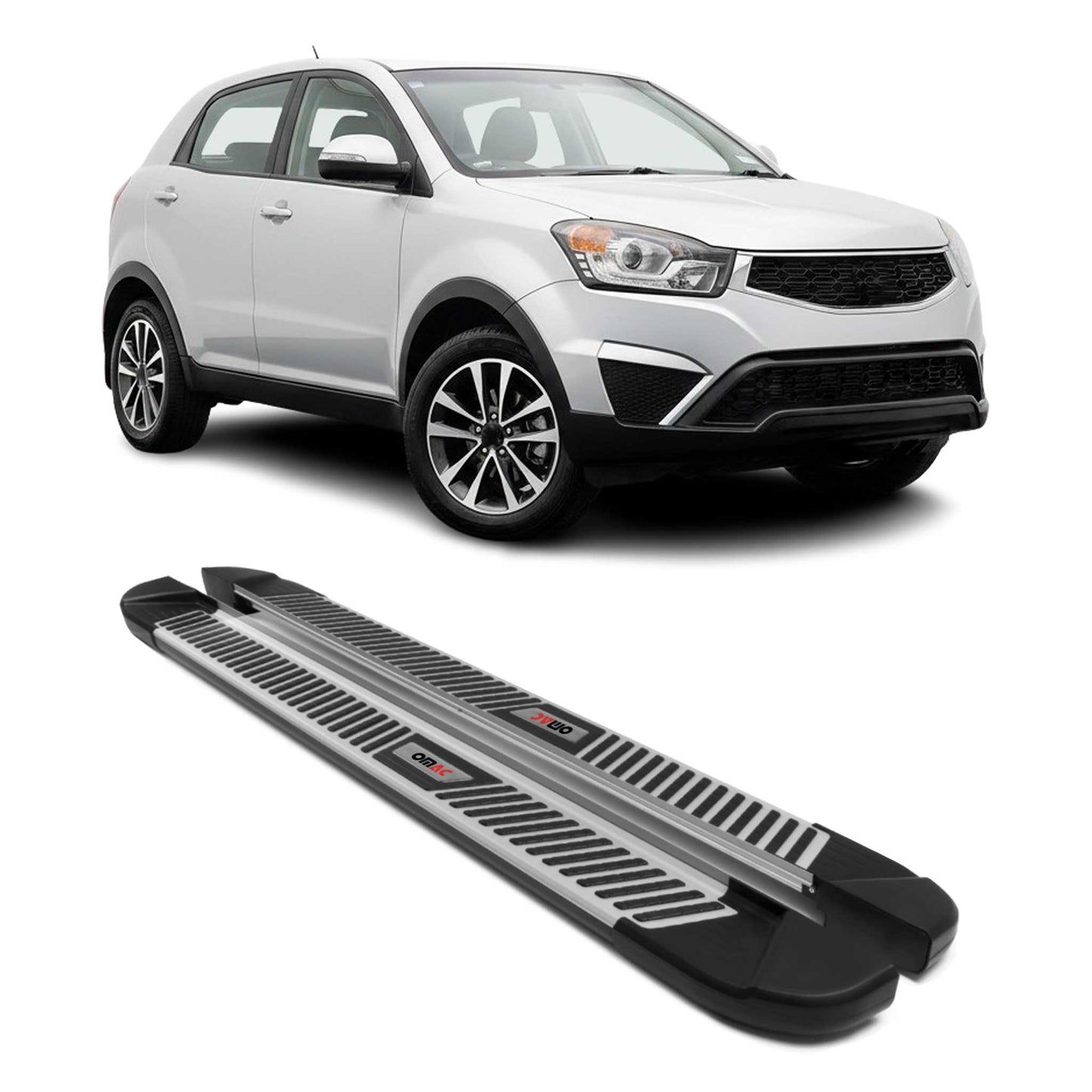 Praguri, praguri laterale, prelate pentru Ssangyong Korando C 2011-19, aluminiu, negru