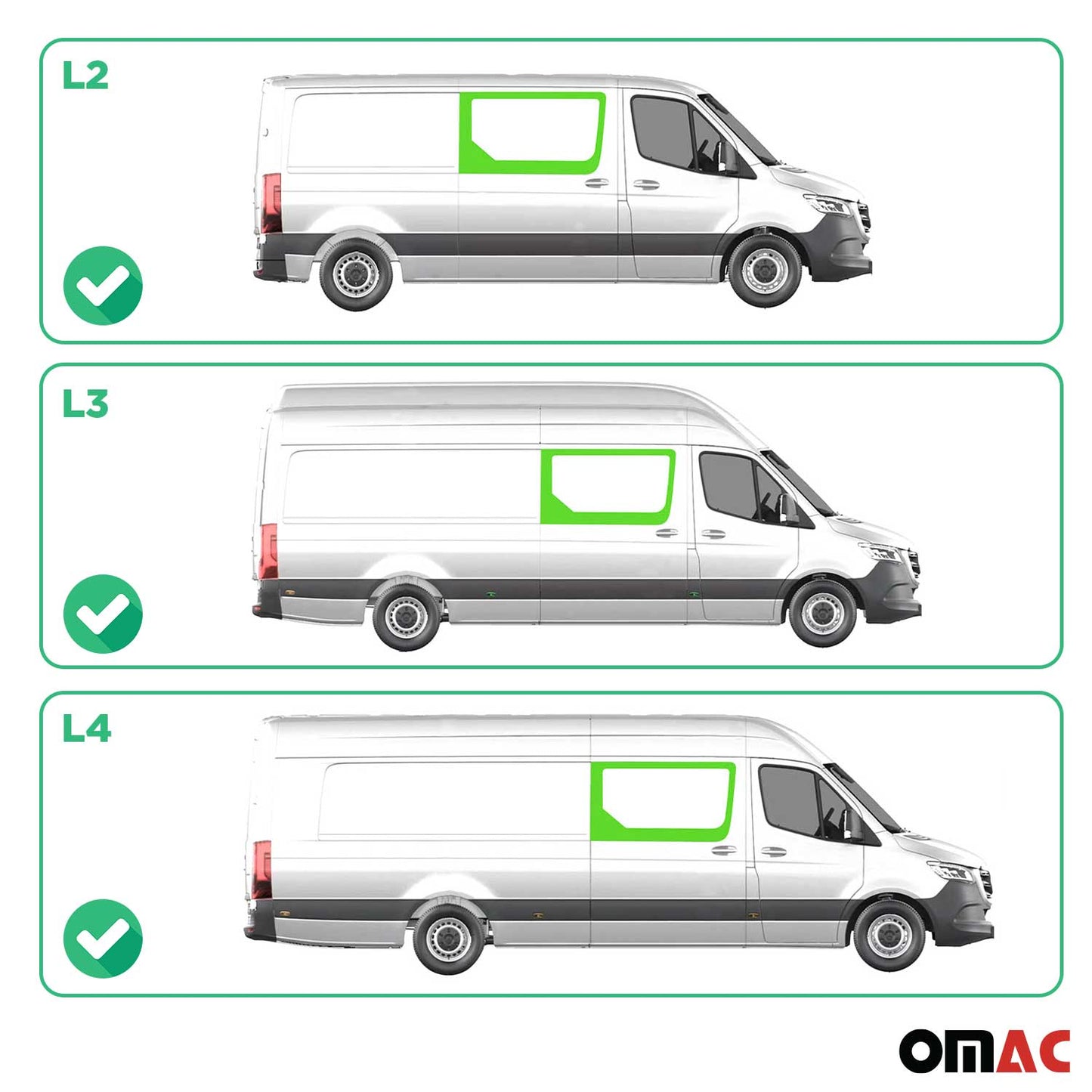 Seitenfenster für Mercedes Sprinter W906 2006-2018 Rechts Vorne Fenster L2 L3 L4