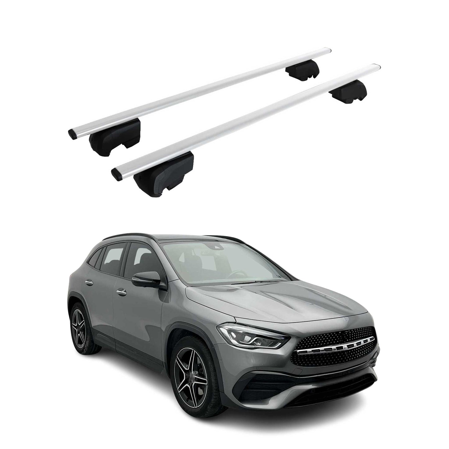 Dachträger Gepäckträger für Mercedes GLA X247 SUV 2020-2025 ABE Metall Silber