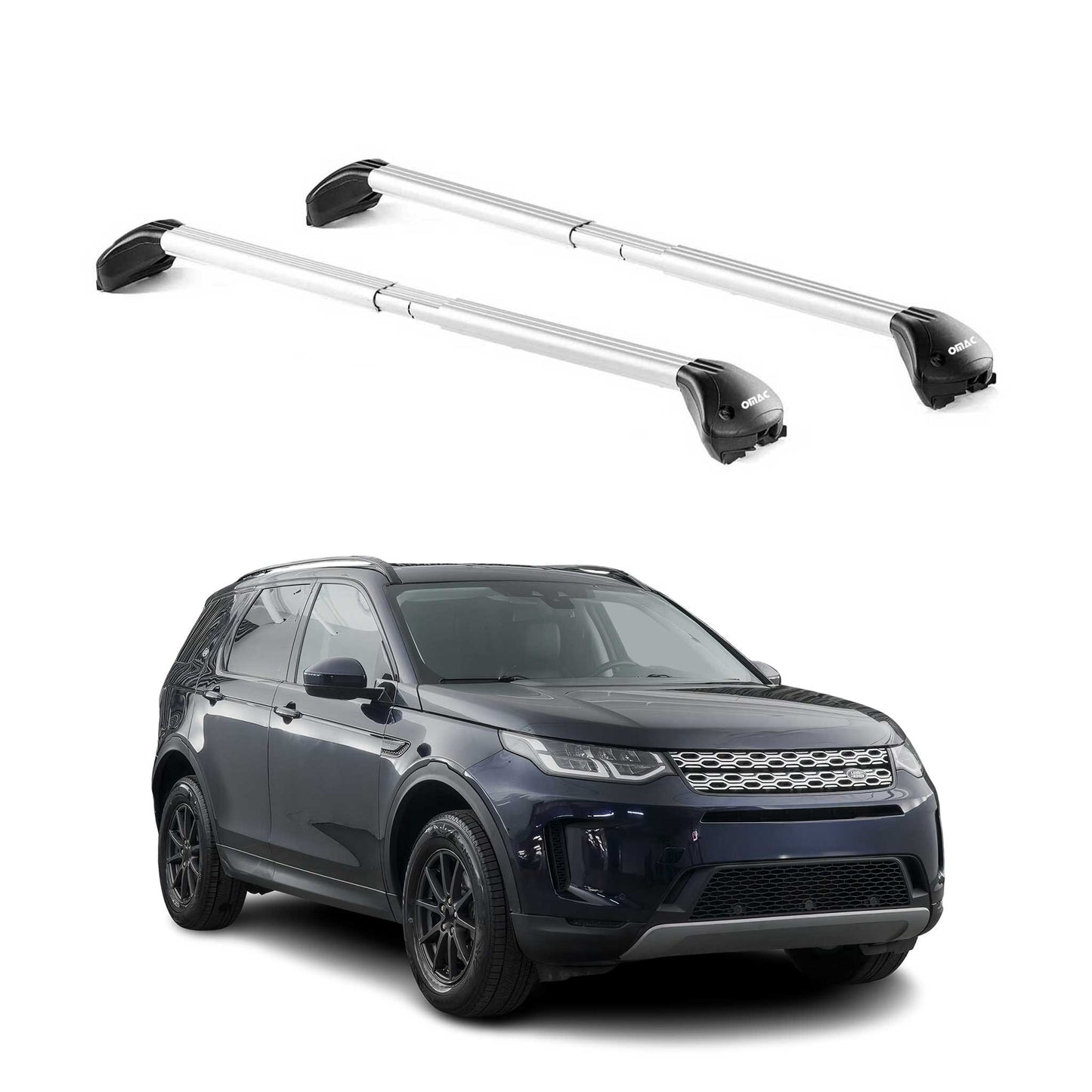 Bară portbagaj pentru Land Rover Discovery Sport 2015-2025, capacitate 100 kg, aluminiu, argintiu, 2x ABE (omologare de tip germană)