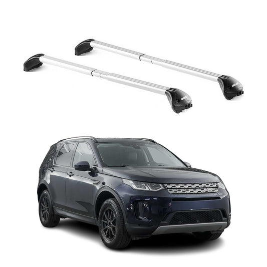 Bară portbagaj pentru Land Rover Discovery Sport 2015-2025, capacitate 100 kg, aluminiu, argintiu, 2x ABE (omologare de tip germană)