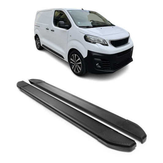 Praguri laterale/scarpe din aluminiu pentru Peugeot Expert 2017-2025 L1 Ampatament scurt, negru