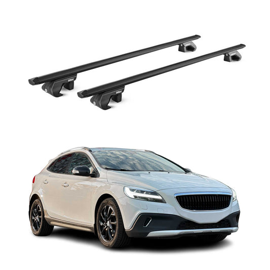 Dachträger für Volvo V40 Cross Country 2013-2019 5 tür 90kg Alu Schwarz 2x ABE