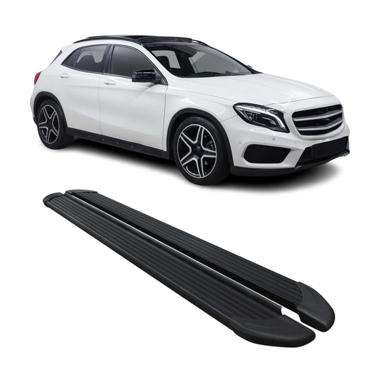 Trittbretter Seitenschweller für Mercedes GLA 2014-2020 Aluminium Schwarz 2 tlg